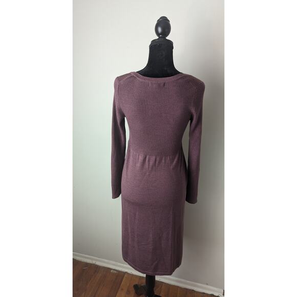 Boden dusty purple ruffle bib long sleeve wool sweater dress - Picture 5 of 8